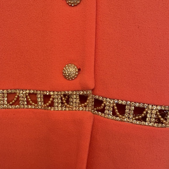 LAST CHANCE NWOT Markarian Rhinestone Pink Wool Blazer, Size 6 - Picture 3 of 7